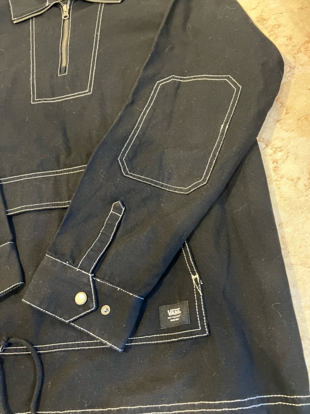 Vans Black Jacket with White Logo and Stitching - Picture 5 of 10